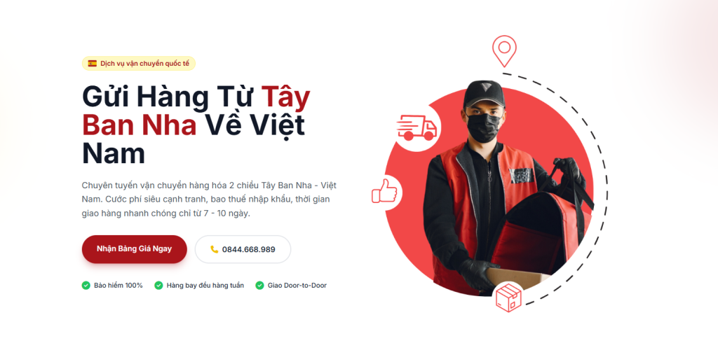 dich vu gui hang tay ban nha ve viet nam uy tin